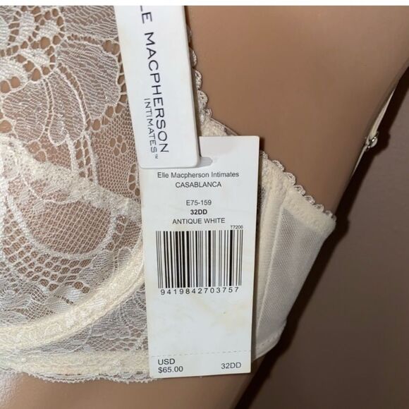 Elle MacPherson Intimates Casablanca Unlined Underwire Lace Bra Offwhite NWOT - Picture 9 of 10